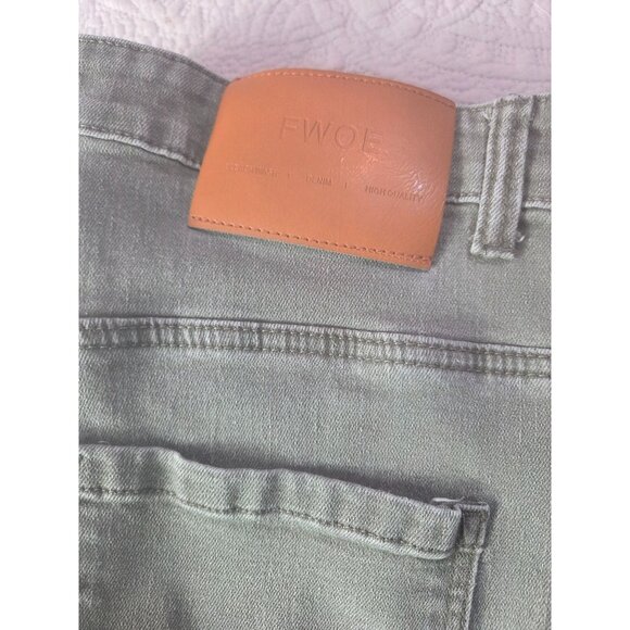 FWOE Vintage-Look Green Straight-Leg Jeans Size 34 Denim*VGC - Picture 7 of 8